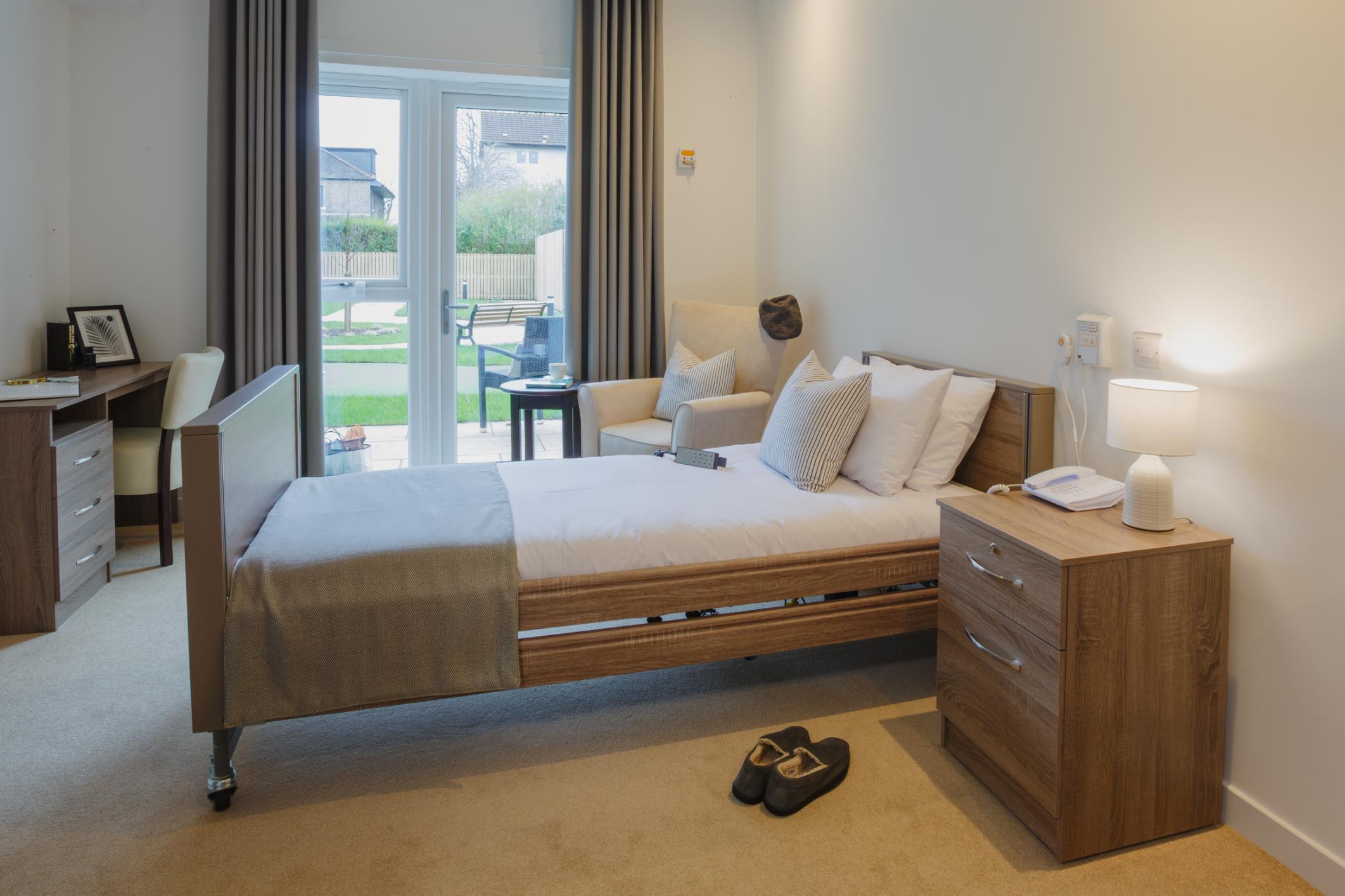 bedroom at bothwell castle care home