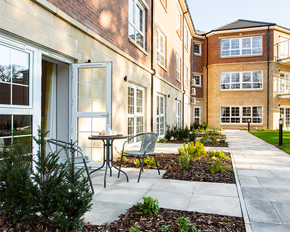 Exterior of Care Home With Patio Doors