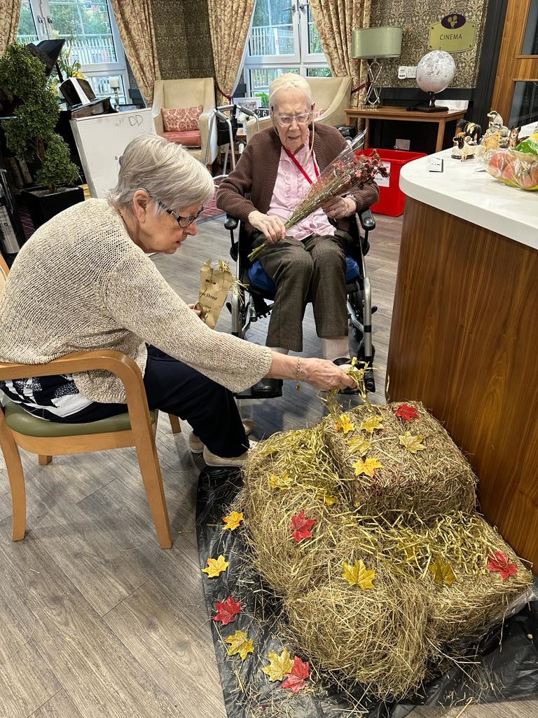 Residents Helping With The Harvest Scene at the Home