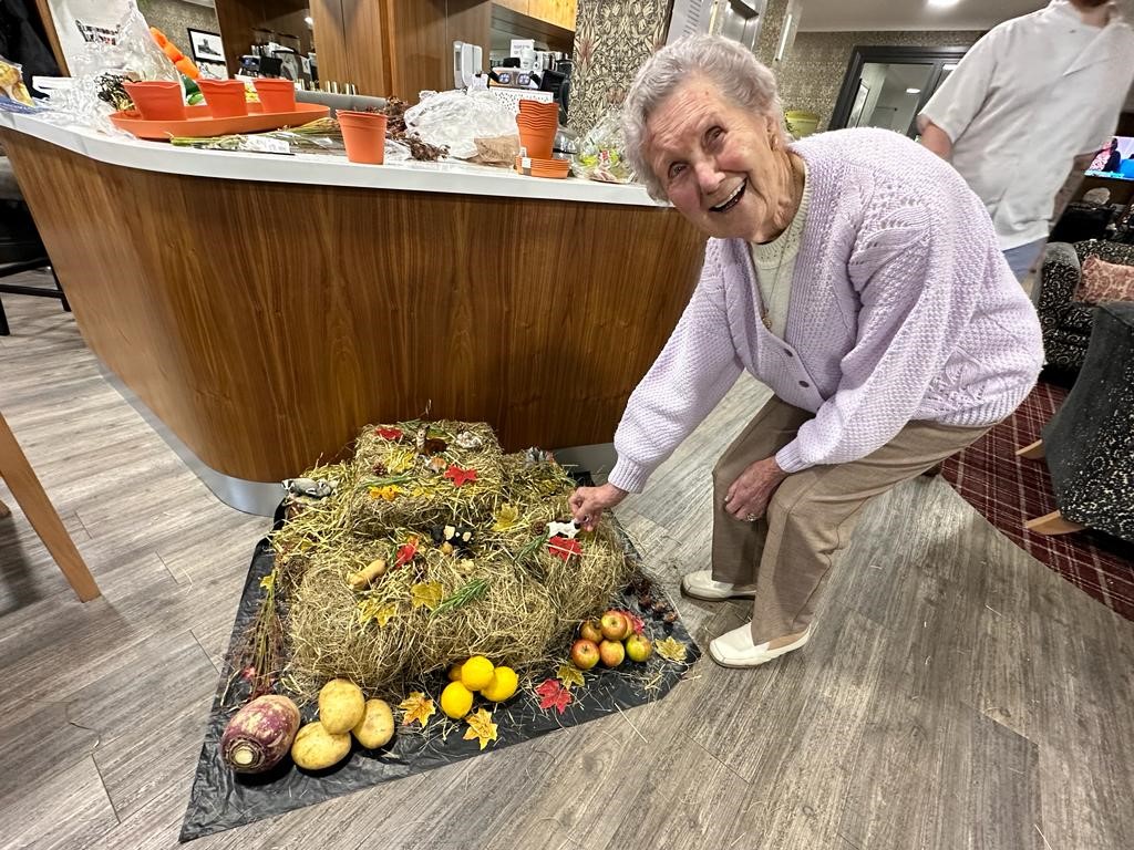Resident Helping With The Harvest Scene at the Home