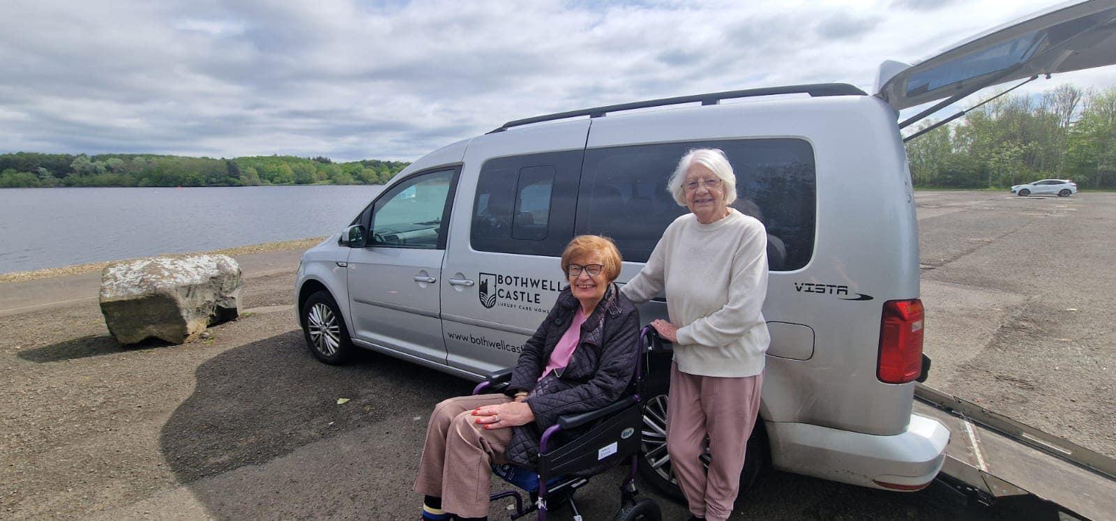 residents on a trip in the van